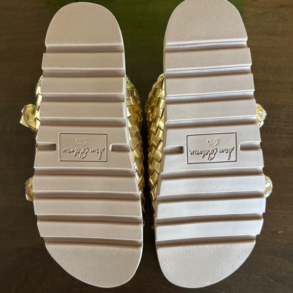 Sam Edelman Tiffanie Slide Footbed Sandal Slide Bright Gold Leather Sz 6.5 NEW - Picture 5 of 9